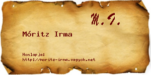 Móritz Irma névjegykártya