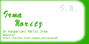 irma moritz business card
