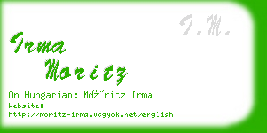 irma moritz business card